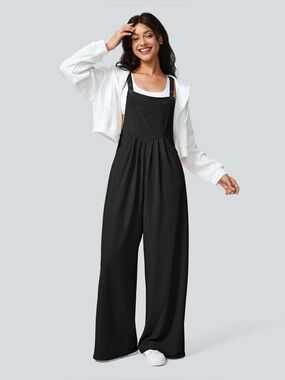Halara Pockets Waffle Casual Overalls
